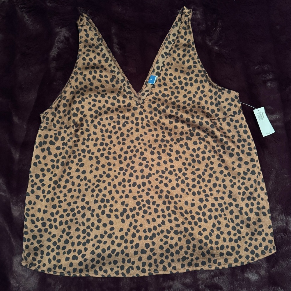 Old Navy Brown and Black Spotted Tank Top
